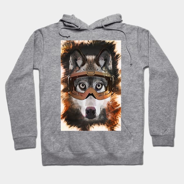 Ski Wolf - Caricature Hoodie by Naumovski